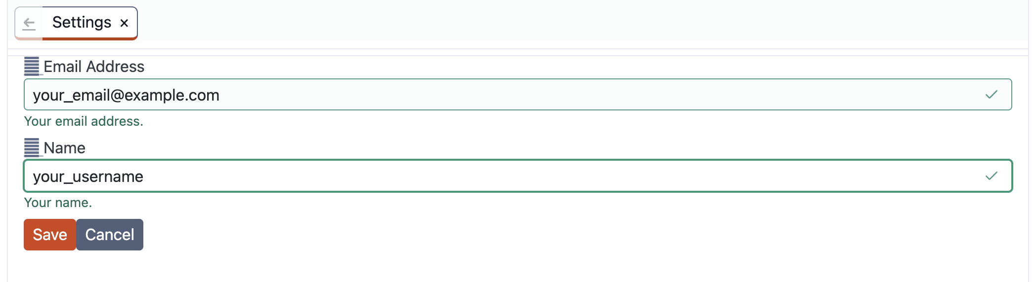 Initial Global Settings form
