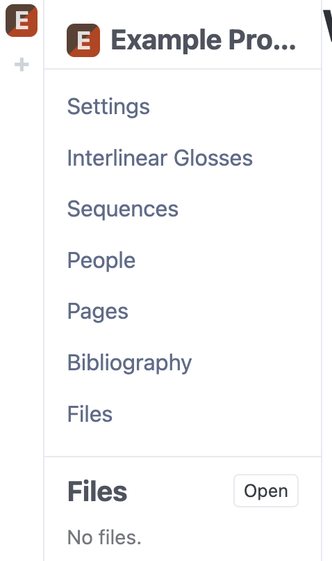 Selected project and project sidebar